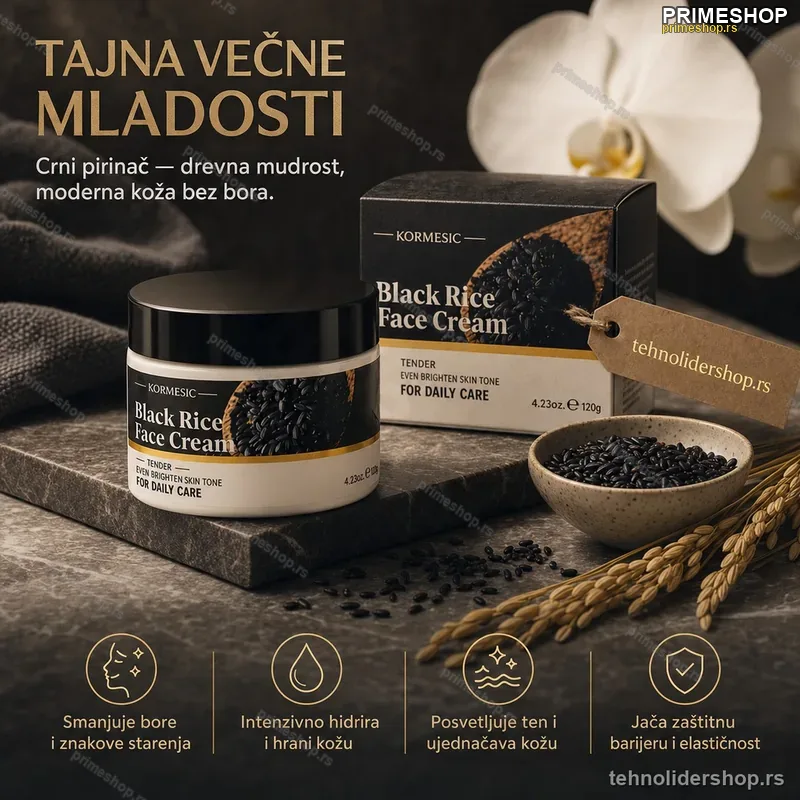 Krema za Lice od Crnog Pirinča – Anti-Age Hidratantna Nega Protiv Bora 1+1 Krema za Lice od Crnog Pirinča – Anti-Age Hidratantna Nega Protiv Bora 1+1