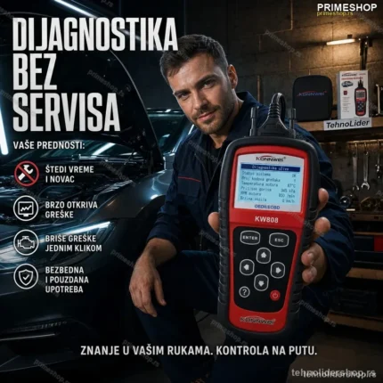 KW808 Auto Dijagnostika OBD2 – Profesionalni Skener Grešaka za Vozila