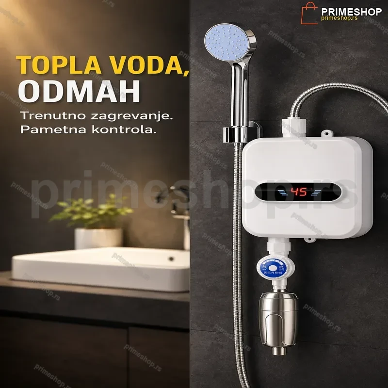 LCD Protočni Grejač Vode sa Termostatom 3500W