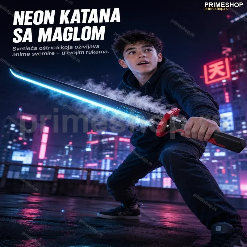 LED Katana sa Maglenim Efektom – Svetleći Neon Mač 80 cm LED Katana sa Maglenim Efektom – Svetleći Neon Mač 80 cm