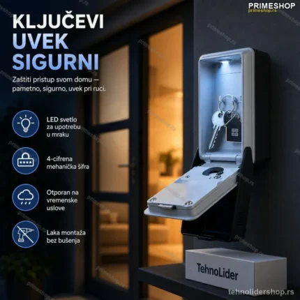 LED KeySafe Box – Zidni Sef za Ključeve sa Šifrom i LED Svetlom