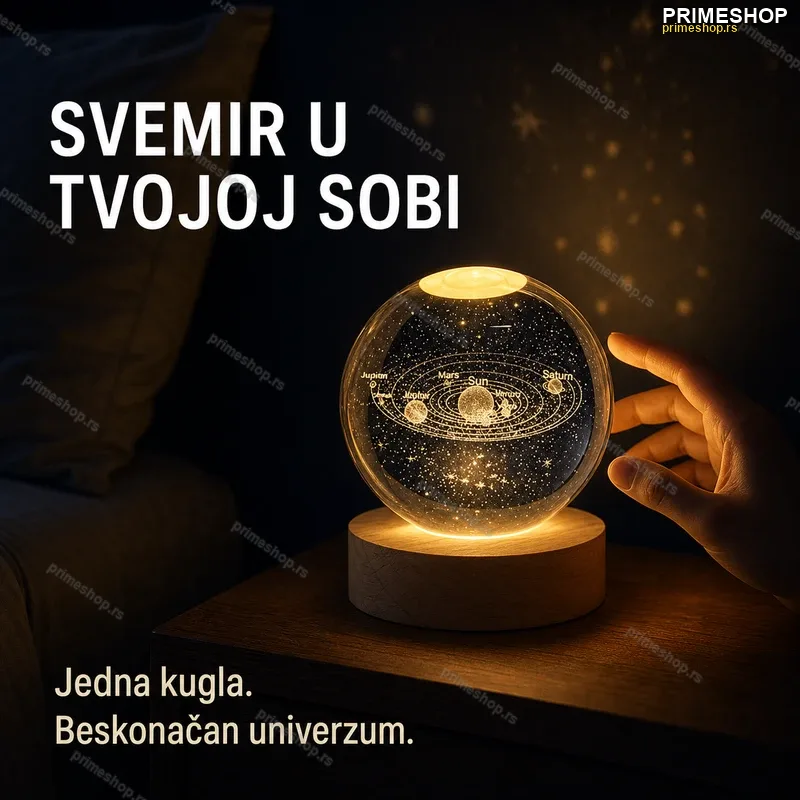 LED Sfera Lumaball — Kristalna Kugla sa Projekcijom Svemira LED Sfera Lumaball — Kristalna Kugla sa Projekcijom Svemira