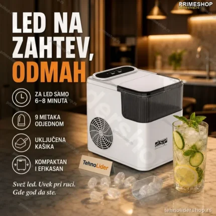 Ledomat za Kućnu Upotrebu – 12 kg Leda na Dan, 9 Kockica za 6 Minuta