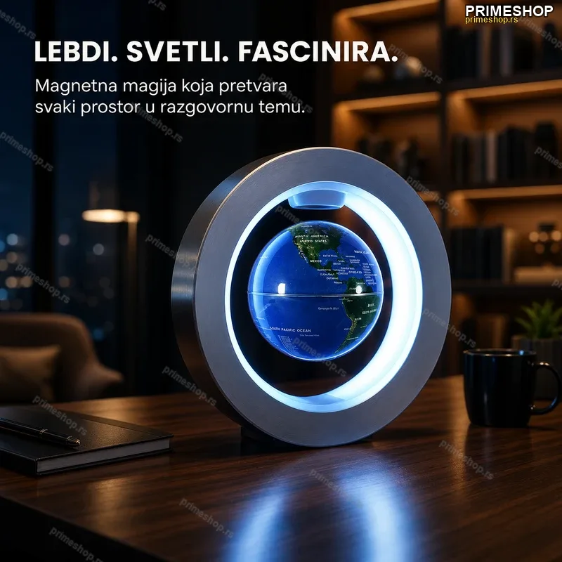 Levitirajući Globus Zemlje – Magnetni Ukras koji Svetli u Mraku Levitirajući Globus Zemlje – Magnetni Ukras koji Svetli u Mraku