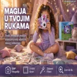 Ljubičasta kamera u obliku jednoroga – magija fotografije za mališane!