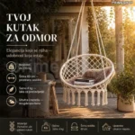 Ljuljaška za terasu – pletena sa metalnom konstrukcijom