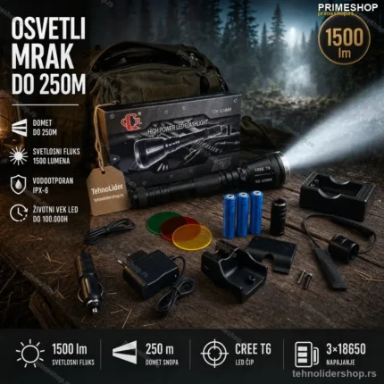 Lovačka Lampa BL-Q3888 – Reflektor za Lov sa Dometom 250m