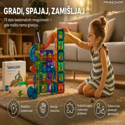 Magnetne Kocke 3D – Set od 73 Dela za Kreativnu Igru i Učenje