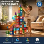 Magnetne kocke 73 delova 3D magnetne plocice