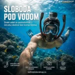 Maska za ronjenje, maska ronilacka sa dve disaljke sa drzacem za GoPro kamerom