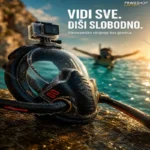 Maska za Ronjenje sa Dve Disaljke i 180° Panoramskim Pogledom – Crna