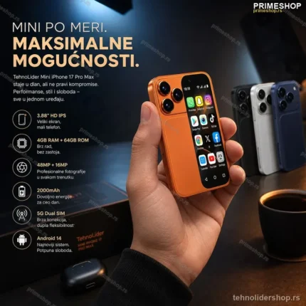 Mini Android Telefon 5G 4/64GB – Ultra Kompaktan Smart Telefon sa Dual SIM