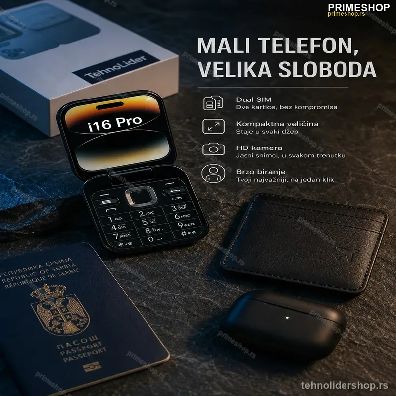 Mini Mobilni Telefon na Preklop i16 Pro – Dual SIM, Kompaktan Dizajn Mini Mobilni Telefon na Preklop i16 Pro – Dual SIM, Kompaktan Dizajn