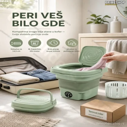 Mini Sklopiva Mašina za Veš – Kompaktno Pranje Bilo Gde