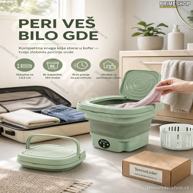 Mini Sklopiva Mašina za Veš – Kompaktno Pranje Bilo Gde Mini Sklopiva Mašina za Veš – Kompaktno Pranje Bilo Gde