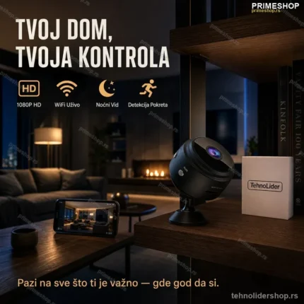 Mini WiFi Kamera A7 1080P – Diskretna Sigurnosna Kamera za Dom i Auto