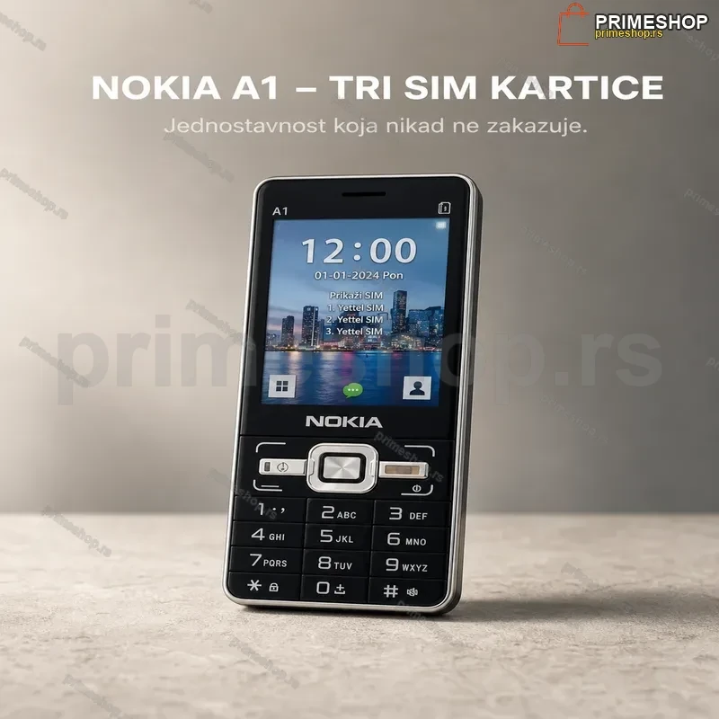 Mobilni telefon Nokia A1 sa 3 sim kartice Srpski meni Mobilni telefon Nokia A1 sa 3 sim kartice Srpski meni