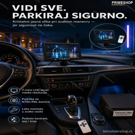 Monitor za Parkiranje 7 Inča – LCD Ekran za Auto Kameru