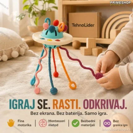 Montessori Edukativna Igračka sa Trakama za Razvoj Motorike