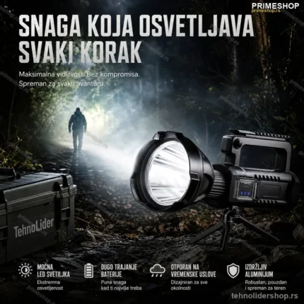 Multifunkcionalna Baterijska Lampa – LED, Picatinny Šina, Stalak