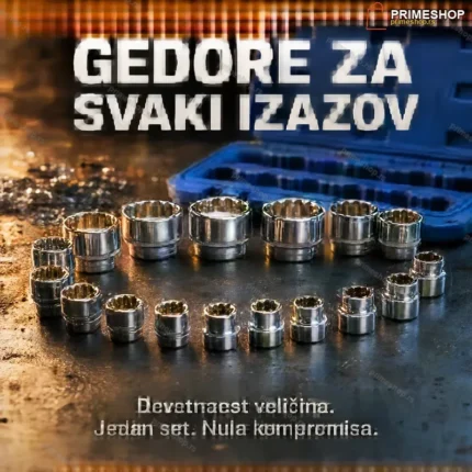 Nasadni ključevi 1/2 set 19 kom, 8-32mm dvanaestougaoni
