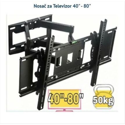 Nosac za televizor zglobni 40 - 80 inča sa dva zgloba - prednja strana