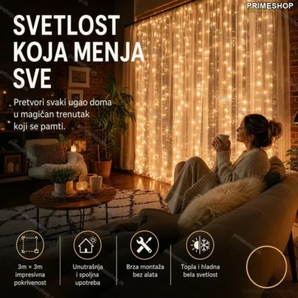 Novogodišnja LED Zavesa 3m x 3m