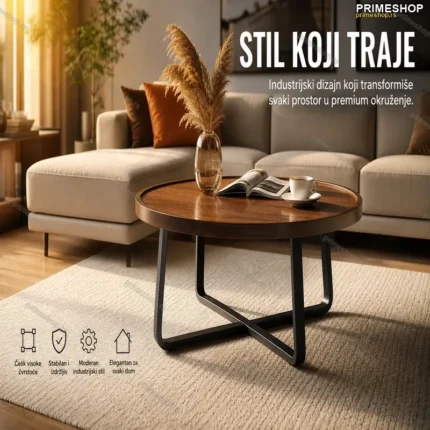 Okrugli Klub Sto - Industrijski Dizajn i Premium Kvalitet