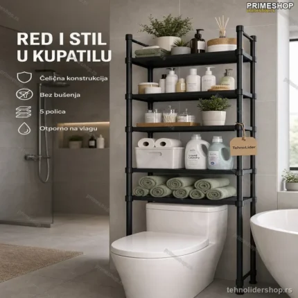 Organizator za Kupatilo Iznad WC Šolje – Čelična Polica 160 cm