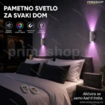 Pametna Zidna LED Lampa sa Senzorom Pokreta i RGB Osvetljenjem – Set 2 Komada