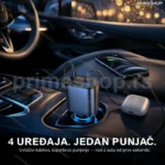 Pametni auto punjač 4u1 sa uvlačivim kablovima — 60W superbrzo punjenje za sve uređaje