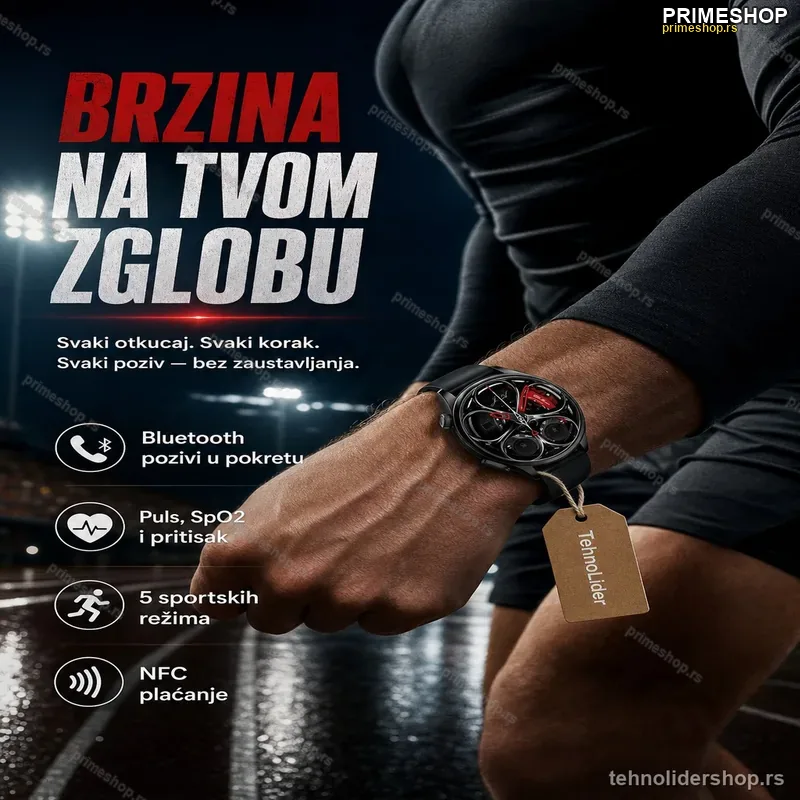 Pametni Sat GTS – Sportski Dizajn, Bluetooth Pozivi i Praćenje Zdravlja
