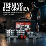 Podesive bučice 30kg sa šipkom za spajanje — komplet za kućni trening