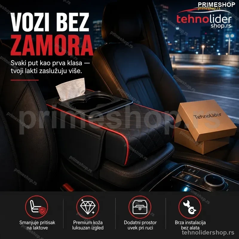 Podloga za Naslon za Ruke u Automobilu – PU Koža, Memorijska Pena Podloga za Naslon za Ruke u Automobilu – PU Koža, Memorijska Pena