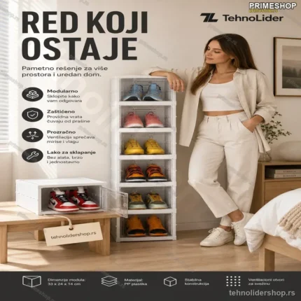 Police za Obuću – Set 5 Sklopivih Kutija
