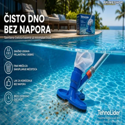PoolVacc Vakumski Čistač Bazena – Čisto Dno i Voda Bez Napora