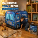 Pop-up Šator za Decu – Policijski Auto