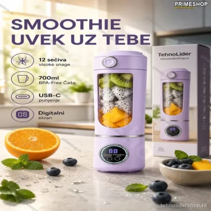 Prenosivi Blender sa Digitalnim Ekranom – Smoothie Uvek uz Tebe