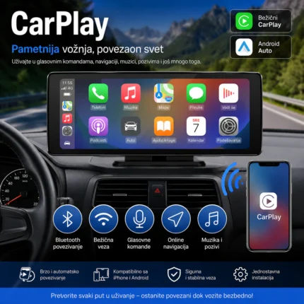 Prenosivi CarPlay ekran 10.26" sa Android Auto podrškom