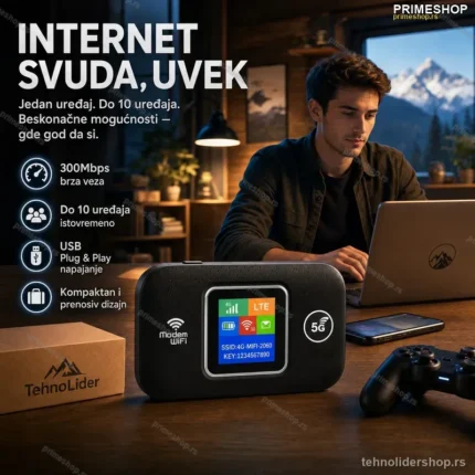 Prenosivi WiFi Ruter 300Mbps – Mobilni Hotspot za Do 10 Uređaja