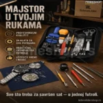 Profesionalni Set Alata za Popravku Satova – 24 Komada u Futroli
