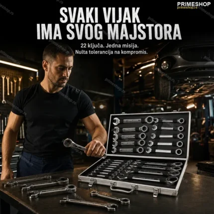 Profesionalni Set Kombinovanih Ključeva 6-32mm – 22 Komada u Koferu