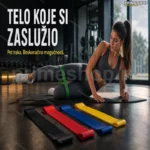 Rastegljive trake za vežbanje — set od 5 traka različitih otpora sa torbom