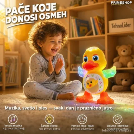 Razigrano Muzičko Pače – Svetleća Igračka za Decu od 0 do 7 godina