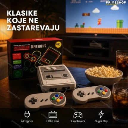 Retro konzola sa HDMI izlazom i 621 ugrađenom igricom — 2 kontrolera u setu