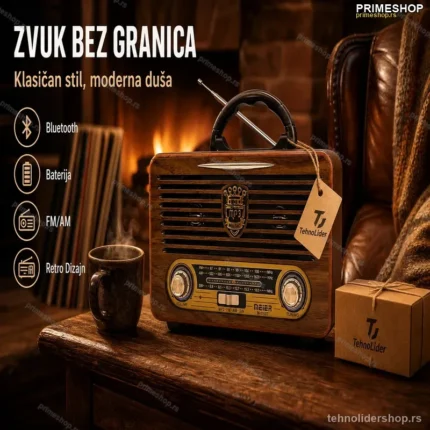 Retro Radio sa Bluetoothom – Bežično Povezivanje i Punjiva Baterija