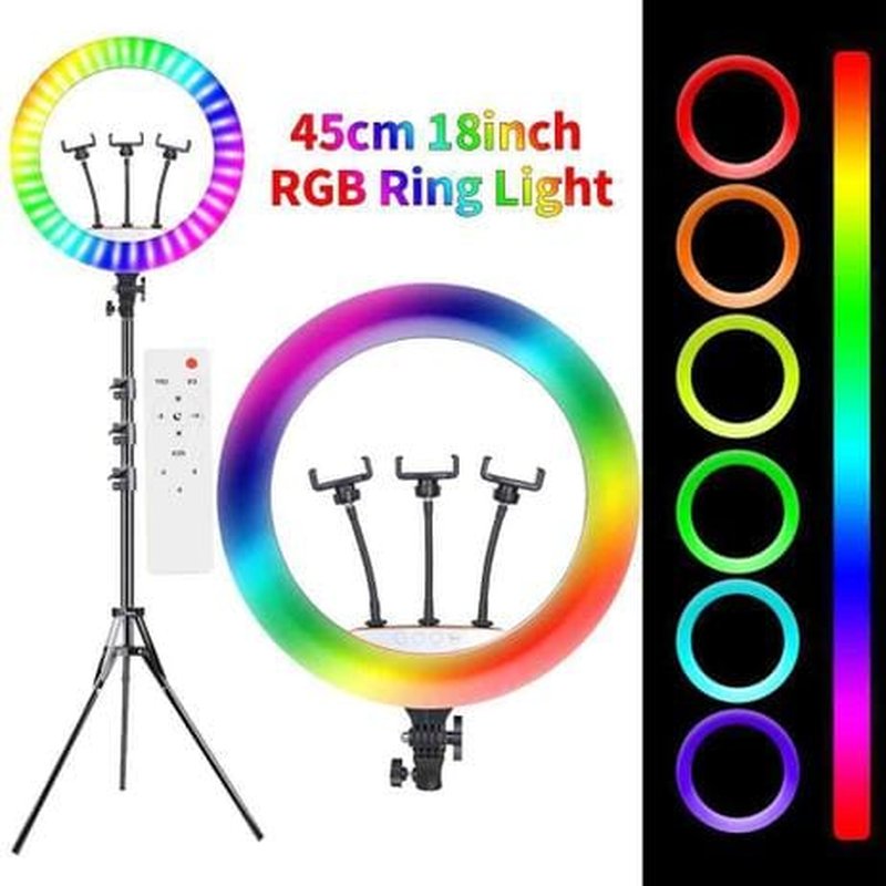 RGB prstenasto svetlo 45cm — profesionalno ring svetlo sa 200 LED dioda ring svetlo - prednja strana