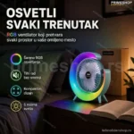 RGB Stoni Ventilator sa Šarenim Osvetljenjem za Dom i Kancelariju