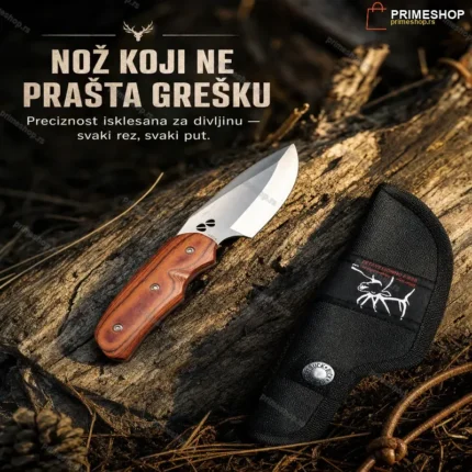 Rocky Mountain lovački nož derač sa drvenom drškom