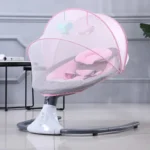 Roze električna ljuljaška za bebe sa Bluetoothom - prednja strana